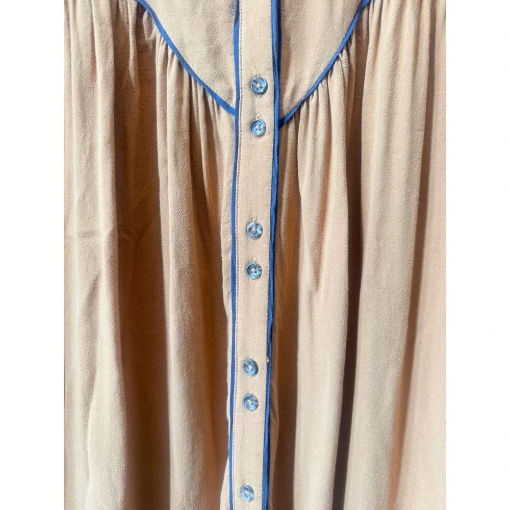 Free People Luck Of The Draw Western Mini Dress Womens S Boho Button No Belt